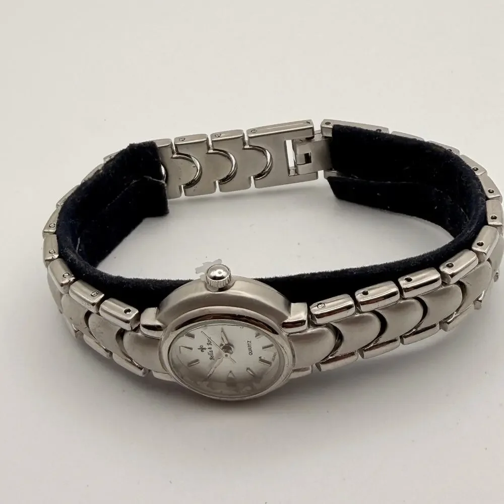 Elegant Bella & Rose Silver Quartz Ladies Bracelet Watch Working New Battery